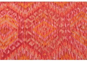 Tappeto Kilim Geometrico Rosso Arancione 98x153 Cm