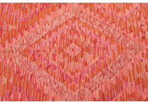 Tappeto Kilim Geometrico Rosso Corallo Arancione 99x152 Cm