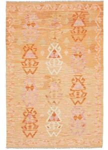 Tappeto Kilim Geometrico Arancione Bianco 102x158 Cm