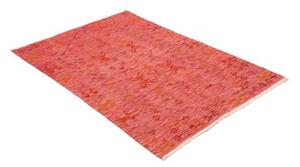 Tappeto Kilim Geometrico Rosso Corallo Arancione 98x150 Cm