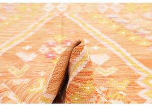 Tappeto Kilim Stilizzato Arancione Beige 103x151 Cm
