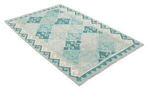 Tappeto Kilim Geometrico Azzurro Bianco 102x155 Cm