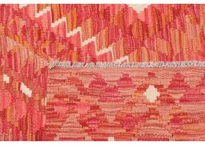 Tappeto Kilim Geometrico Rosso Corallo Arancione 98x147 Cm