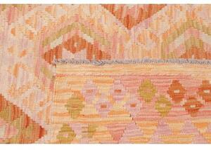 Tappeto Kilim Geometrico Arancione Avorio 106x146 Cm