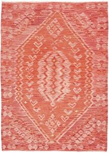 Tappeto Kilim Geometrico Rosso Corallo Avorio 105x146 Cm
