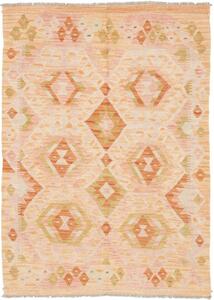 Tappeto Kilim Geometrico Arancione Avorio 106x146 Cm