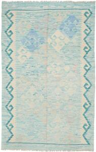 Tappeto Kilim Geometrico Azzurro Beige 95x154 Cm