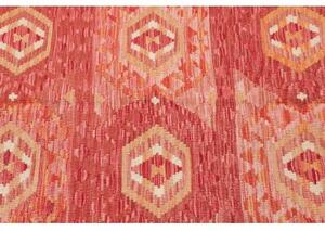 Tappeto Kilim Geometrico Rosso Beige 95x153 Cm