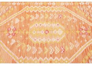 Tappeto Kilim Stilizzato Arancione Beige 103x151 Cm