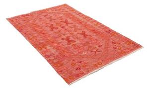 Tappeto Kilim Geometrico Rosso Mattone Arancione 100x147 Cm