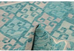 Tappeto Kilim Geometrico Turchese Beige 98x152 Cm