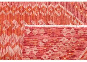 Tappeto Kilim Geometrico Rosso Corallo Avorio 105x146 Cm