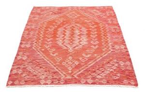 Tappeto Kilim Geometrico Rosso Corallo Avorio 105x146 Cm