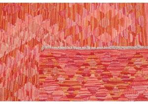Tappeto Kilim Geometrico Rosso Corallo Arancione 99x152 Cm