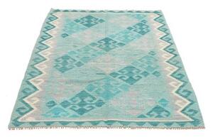 Tappeto Kilim Geometrico Turchese Azzurro 105x149 Cm