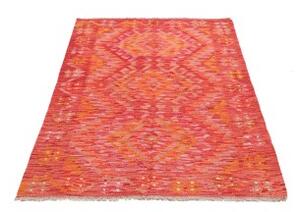 Tappeto Kilim Geometrico Rosso Arancione 98x153 Cm