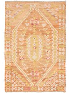 Tappeto Kilim Stilizzato Arancione Beige 103x151 Cm