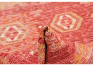 Tappeto Kilim Geometrico Rosso Beige 95x153 Cm
