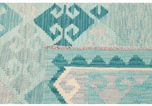 Tappeto Kilim Geometrico Azzurro Bianco 102x155 Cm