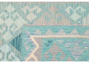 Tappeto Kilim Geometrico Azzurro Grigio 99x149 Cm
