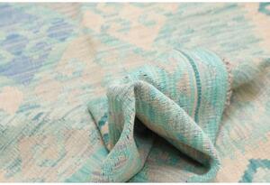Tappeto Kilim Geometrico Azzurro Beige 95x154 Cm