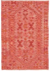 Tappeto Kilim Geometrico Rosso Mattone Arancione 100x147 Cm