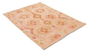 Tappeto Kilim Geometrico Arancione Avorio 106x146 Cm