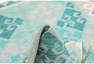 Tappeto Kilim Geometrico Turchese Azzurro 105x149 Cm