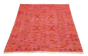 Tappeto Kilim Geometrico Rosso Corallo Arancione 98x150 Cm