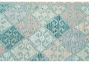 Tappeto Kilim Geometrico Azzurro Grigio 99x149 Cm