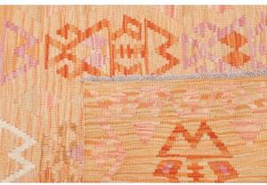 Tappeto Kilim Geometrico Arancione Bianco 102x158 Cm