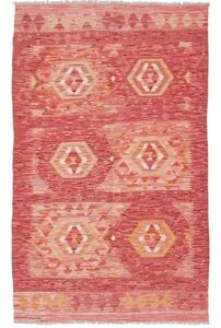 Tappeto Kilim Geometrico Rosso Beige 95x153 Cm