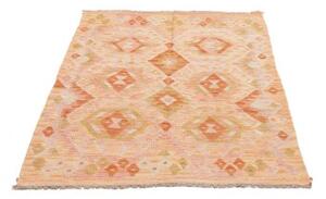 Tappeto Kilim Geometrico Arancione Avorio 106x146 Cm