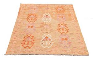 Tappeto Kilim Geometrico Arancione Bianco 102x158 Cm