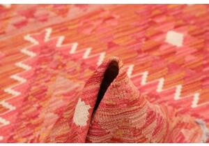 Tappeto Kilim Geometrico Rosso Corallo Arancione 98x147 Cm