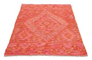 Tappeto Kilim Geometrico Rosso Corallo Arancione 99x152 Cm