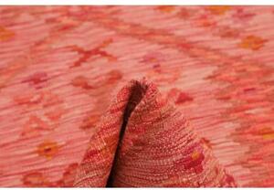 Tappeto Kilim Geometrico Rosso Mattone Arancione 100x147 Cm