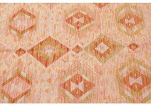 Tappeto Kilim Geometrico Arancione Avorio 106x146 Cm