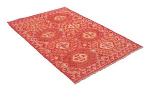 Tappeto Kilim Stilizzato Rosso Arancione 103x157 Cm