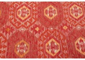 Tappeto Kilim Stilizzato Rosso Arancione 103x157 Cm