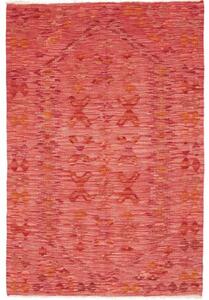 Tappeto Kilim Geometrico Rosso Corallo Arancione 98x150 Cm