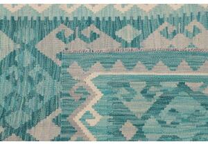 Tappeto Kilim Geometrico Turchese Beige 98x152 Cm