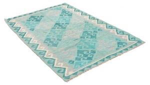 Tappeto Kilim Geometrico Turchese Azzurro 105x149 Cm