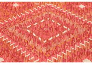 Tappeto Kilim Geometrico Rosso Corallo Arancione 98x147 Cm