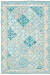 Tappeto Kilim Geometrico Azzurro Grigio 99x149 Cm