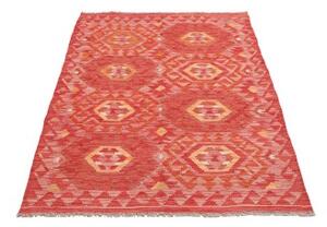 Tappeto Kilim Stilizzato Rosso Arancione 103x157 Cm