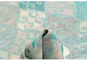 Tappeto Kilim Geometrico Turchese Azzurro 159x203 Cm