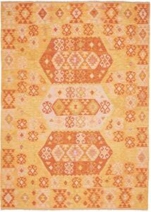 Tappeto Kilim Geometrico Arancione Giallo 177x250 Cm