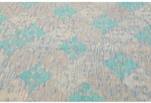 Tappeto Kilim Stilizzato Azzurro Grigio 155x197 Cm
