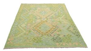 Tappeto Kilim Stilizzato Verde Chiaro Beige 145x202 Cm